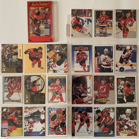 New Jersey Devils Vintage NHL Hockey Cards - Lot of 22 w/ Brodeur Custom Case - Picture 1 of 15